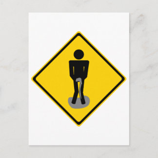 Pee Pants Road Sign Postkarte