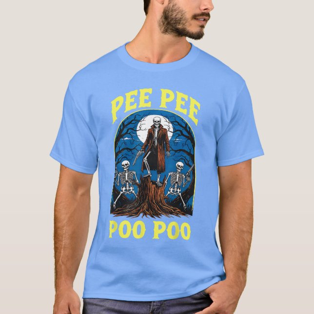 Pee Pee Poo Poo Cursed Gen Z Meme Funny Skeleton W T-Shirt (Vorderseite)