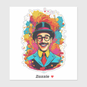 Pee Wee Herman Oval Sticker