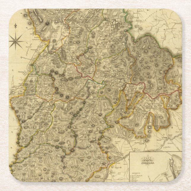 PeeblesShire Rechteckiger Pappuntersetzer (Vorderseite)