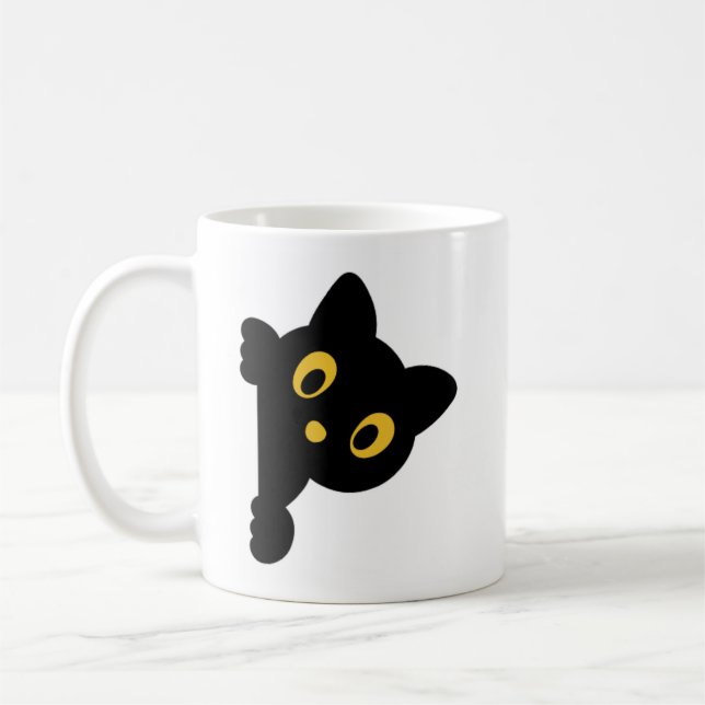 Peek-a-boo -Black Cat Kaffeetasse (Links)