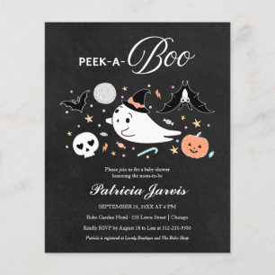 Peek-A-Boo Budget Halloween Baby Shower Einladung