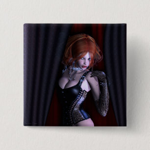 Peek A Boo Gothic Fantasy Button