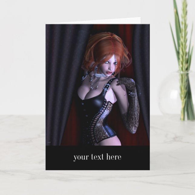 Peek A Boo Gothic Fantasy Karte (Vorderseite)