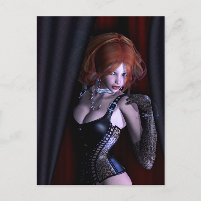 Peek A Boo Gothic Fantasy Postkarte (Vorderseite)