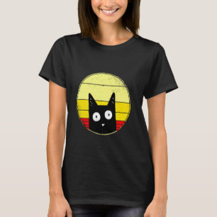 Peek A Boo Kätzchen Verrückte Katze Retro-Sonnenun T-Shirt