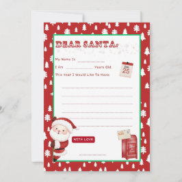 Peek a Boo Letter to Santa Wishlist Einladung