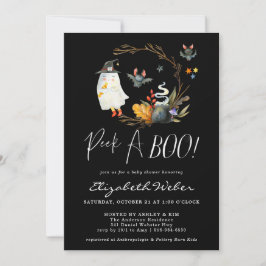 Peek A-Boo Little Ghost Halloween Baby Shower Einladung