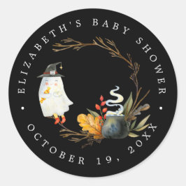 Peek A-Boo Little Ghost Halloween Baby Shower Runder Aufkleber