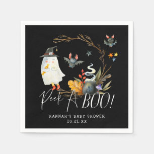 Peek A-Boo Little Ghost Halloween Baby Shower Serviette