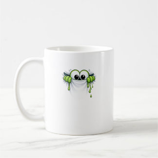 Peek-a-Slime! Cute Goo Monster Peeking Design Kaffeetasse