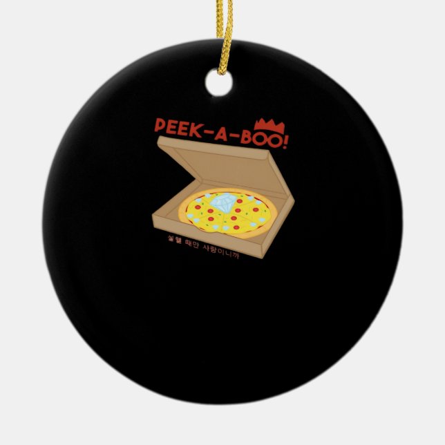 Peekabo Basic & Funny Design Keramik Ornament (Vorne)