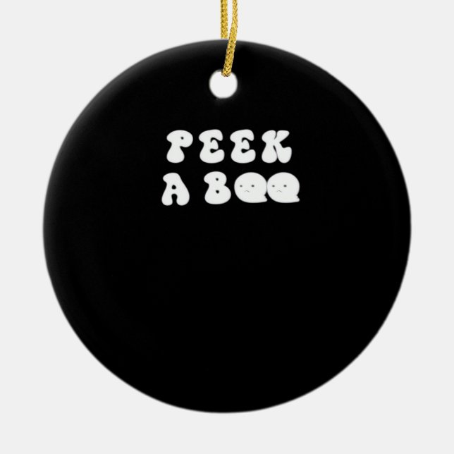 Peekabo Funny Halloween Keramik Ornament (Vorne)
