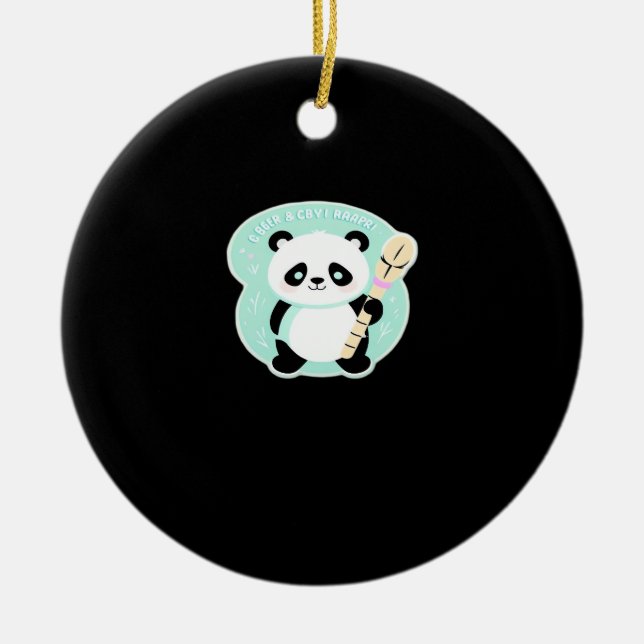 Peekabo Panda Keramik Ornament (Vorne)