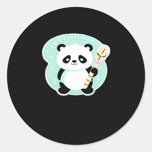 Peekabo Panda Runder Aufkleber (Vorderseite)