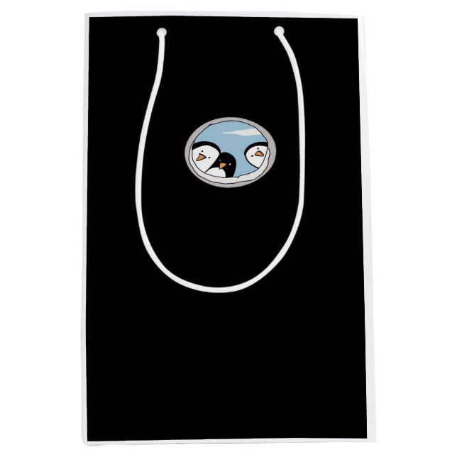 Peekabo Penguins Mittlere Geschenktüte (Vorderseite)