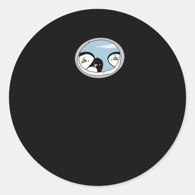 Peekabo Penguins Runder Aufkleber (Vorderseite)