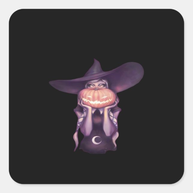 Peekabo Pumpkin Quadratischer Aufkleber (Vorderseite)