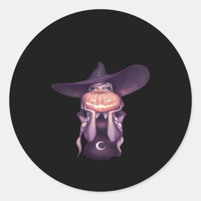 Peekabo Pumpkin Runder Aufkleber (Vorderseite)