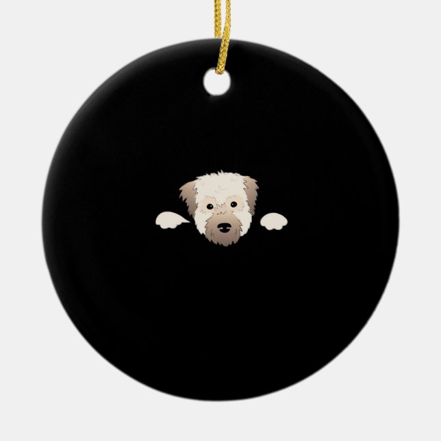 Peekabo Pup Keramik Ornament (Vorne)