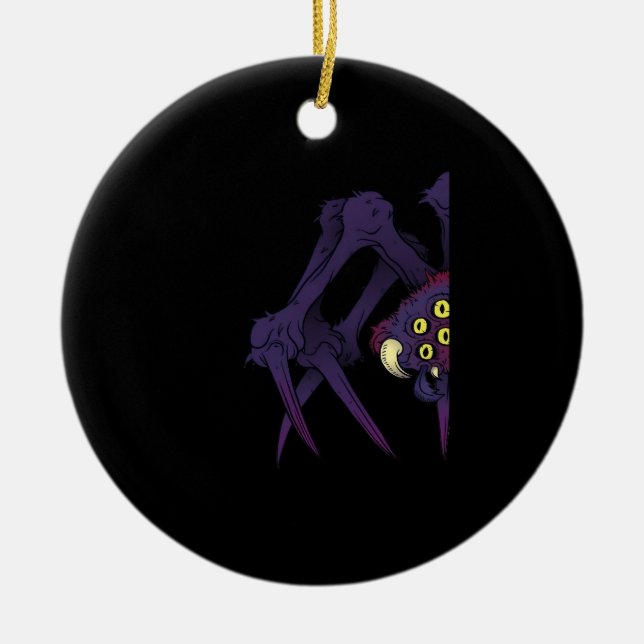 Peekabo Spider Keramik Ornament (Vorne)