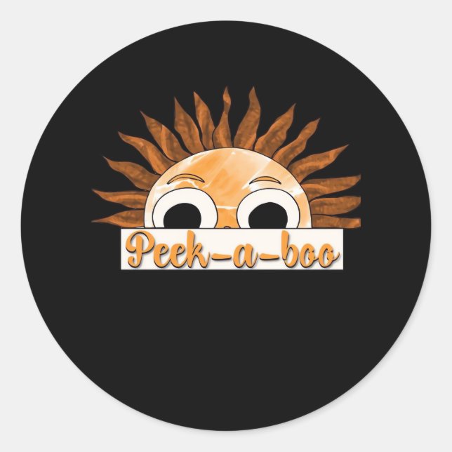 Peekabo Sunshine Runder Aufkleber (Vorderseite)