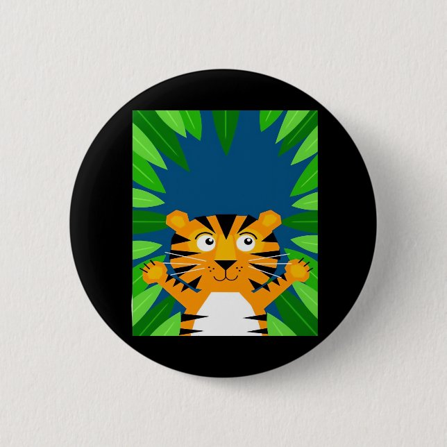 Peekabo Tiger Button (Vorderseite)