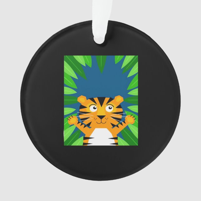 Peekabo Tiger Ornament (Vorderseite)