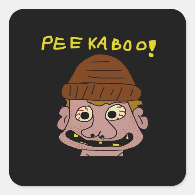 Peekabo Weird Man Quadratischer Aufkleber (Vorderseite)