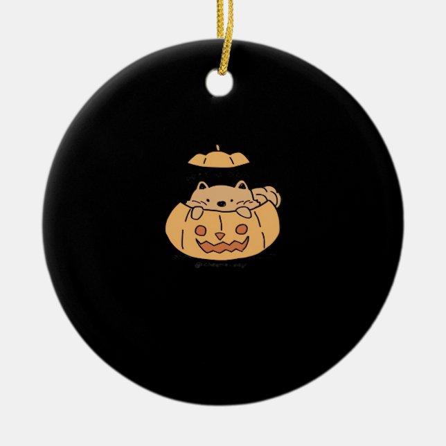 Peekaboo Autumn Vibes Keramik Ornament (Vorne)
