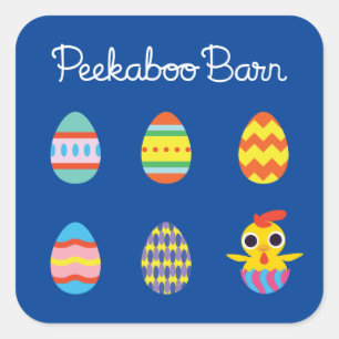 Peekaboo Barn Oster   Ostereier Quadratischer Aufkleber
