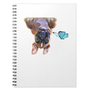 Peekaboo Boxer mit Schmetterlingen Notizblock