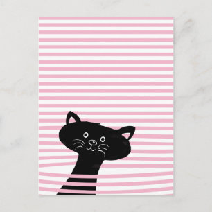Peekaboo ! Chat noir mignon - Carte postale