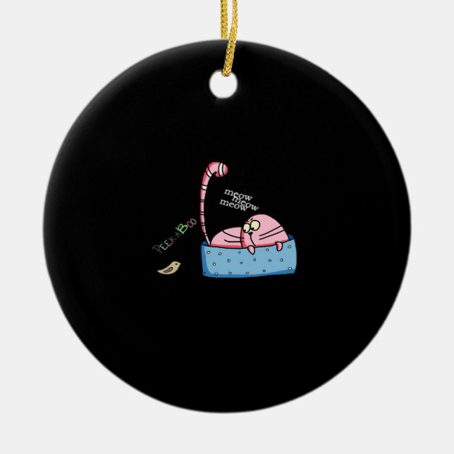 Peekaboo Claws Keramik Ornament (Vorne)