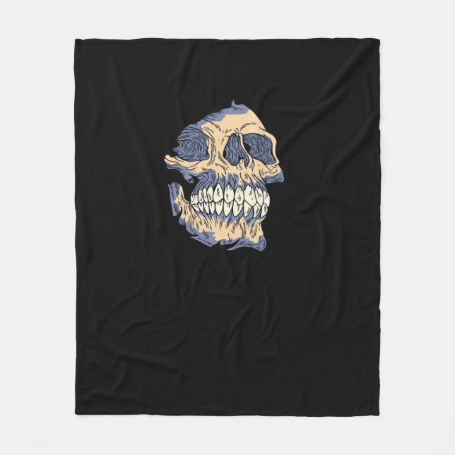 Peekaboo Death Skull Fleecedecke (Vorderseite)