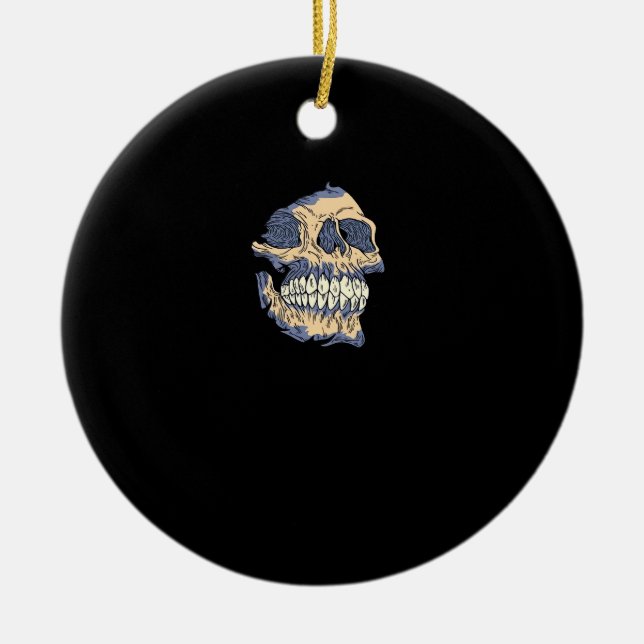 Peekaboo Death Skull Keramik Ornament (Vorne)
