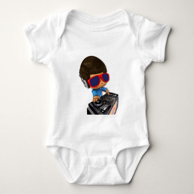 Peekaboo DJ Afro Baby Strampler (Vorderseite)