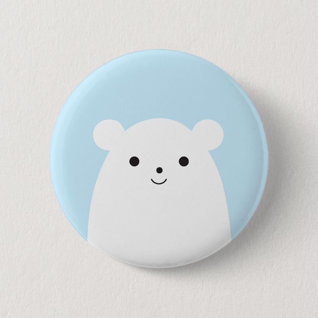 Peekaboo-Eisbär-Knopf Button (Vorderseite)