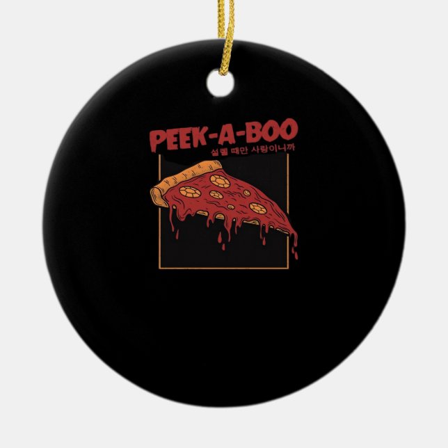 Peekaboo Funny Zitat Keramik Ornament (Vorne)