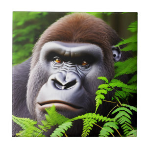 Peekaboo Gorilla, Keramik Tile Fliese