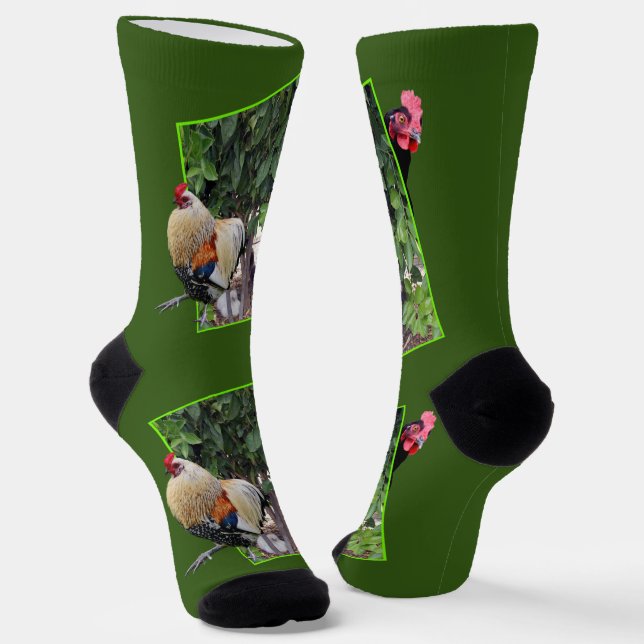 Peekaboo Hühner, Crew Socken (Gewinkelt)