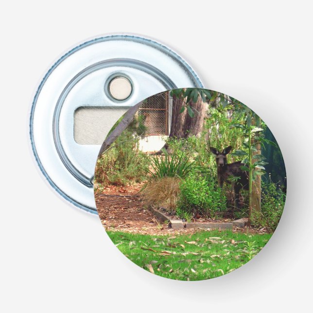 Peekaboo Kangaroo, Magnetic Bottle Opener. Flaschenöffner (Vorderseite)
