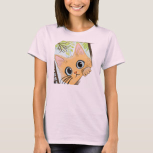 Peekaboo Kitten - Niedliches Katzen-Design für Kle T-Shirt