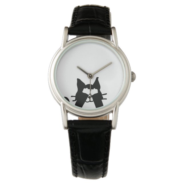 Peekaboo Kitty Cat Covering Eyes Armbanduhr (Vorderseite)