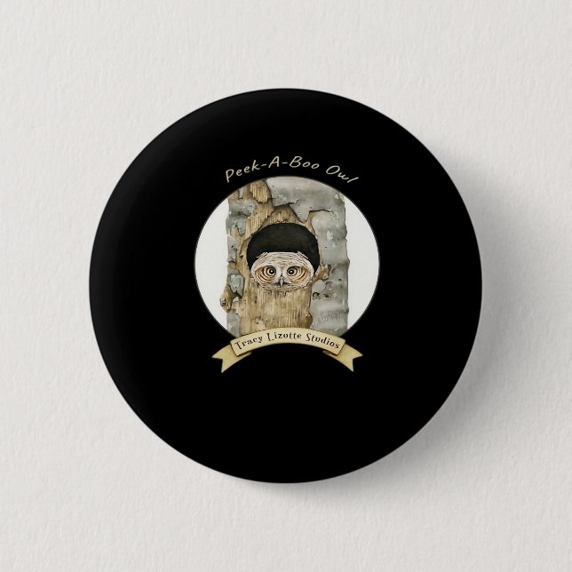Peekaboo Meme Design für Halloween Button (Vorderseite)