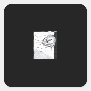 Peekaboo Niedlich Basic Quadratischer Aufkleber