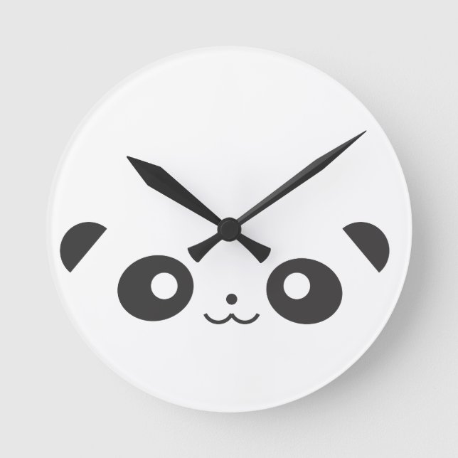 Peekaboo Panda Runde Wanduhr (Vorderseite)