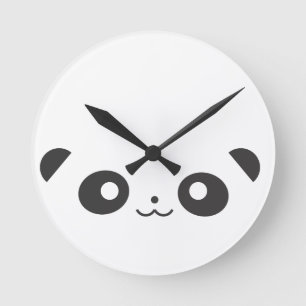 Peekaboo Panda Runde Wanduhr