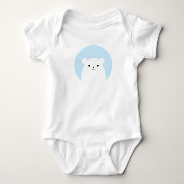 Peekaboo Polar Bear Baby Bodysuit Strampler (Vorderseite)