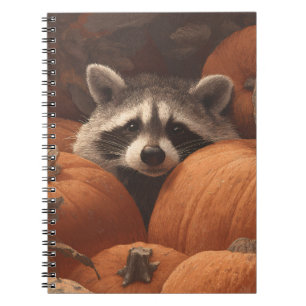 Peekaboo Raccoon Pumpkin Patch Art Notizblock